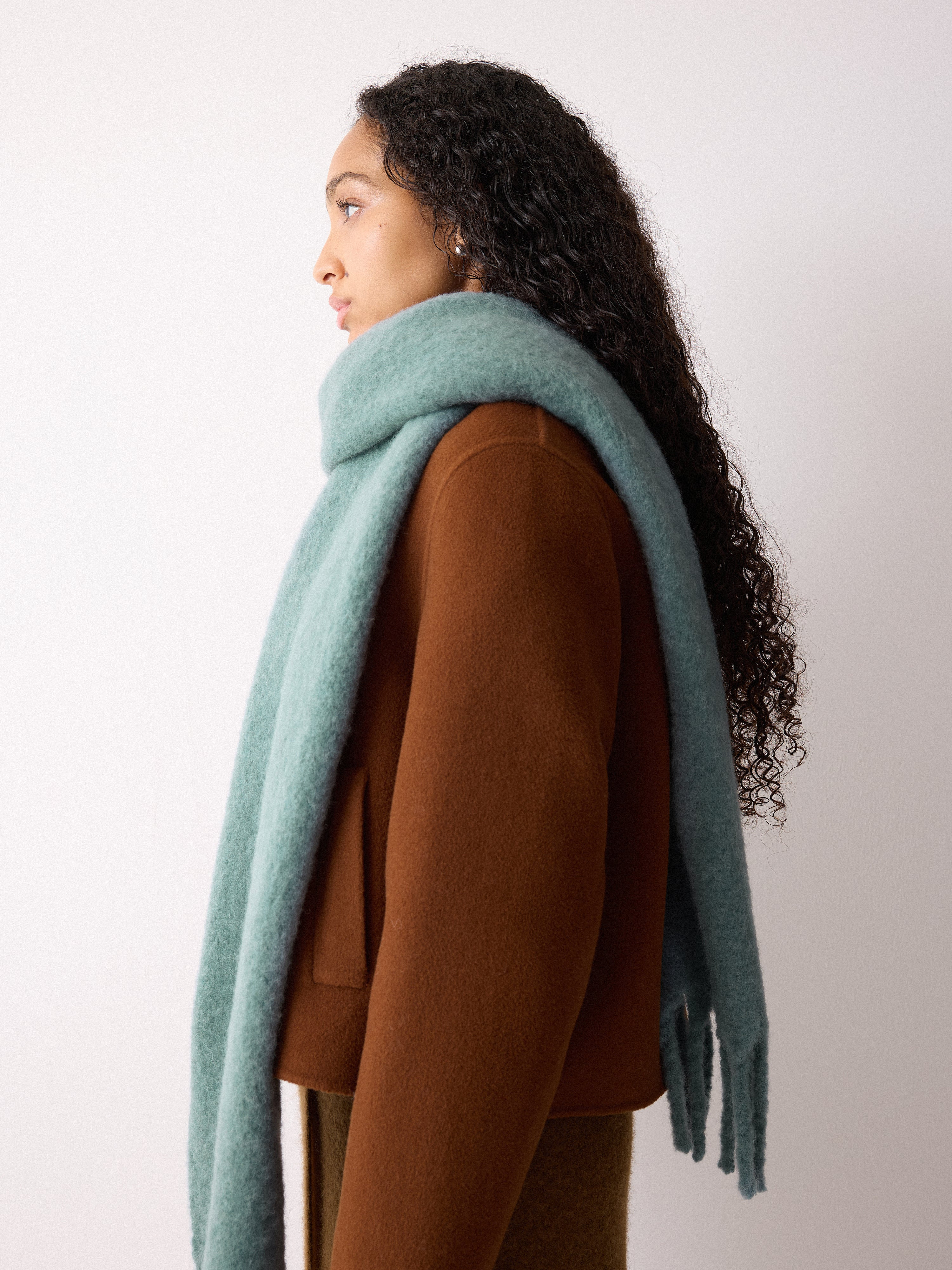 Alpaca Blend Scarf | Blue | Jigsaw (UK)