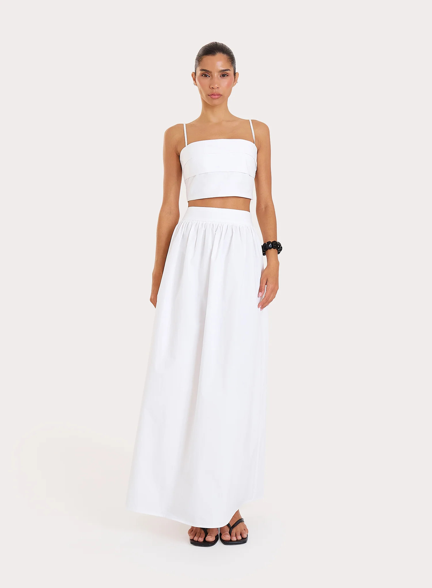 Women's White Cotton A-Line Maxi Skirt | Marina | 4th & Reckless | 4th & Reckless
