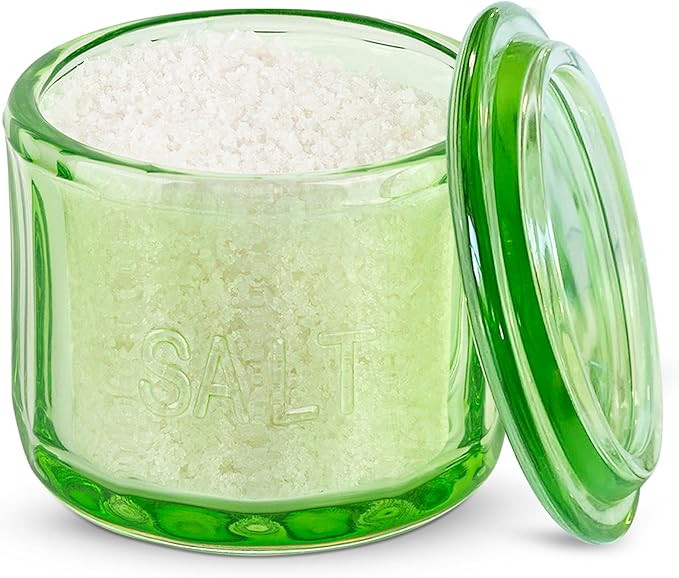 KooK Glass Salt Cellar, with Lid, Embossed Pressed Glass, Clear Storage Container, for Coffee, Su... | Amazon (US)