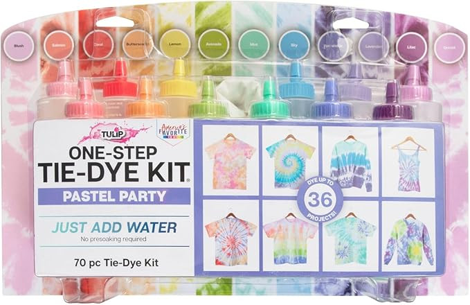 Tulip One-Step Tie-Dye Pastel Party Kit, Easy Large Group Activity, Permanent Designs for Fabric,... | Amazon (US)
