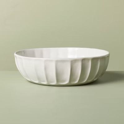 135 fl oz Large Stoneware Serving Bowl Sour Cream - Hearth & Hand™ with Magnolia | Target