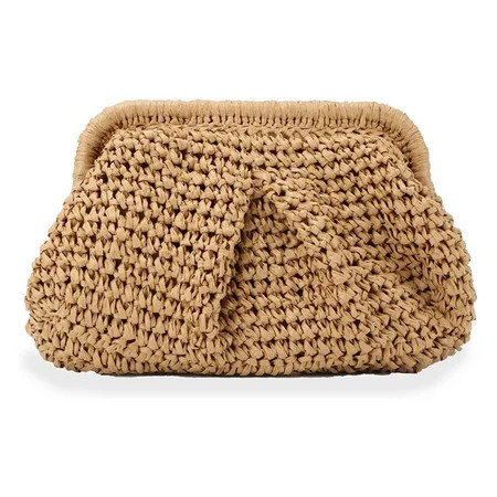 Straw Purse for Women Cloud Dumpling Pouch Crossbody Shoulder Handbag Summer Beach Woven Bag | Walmart (US)