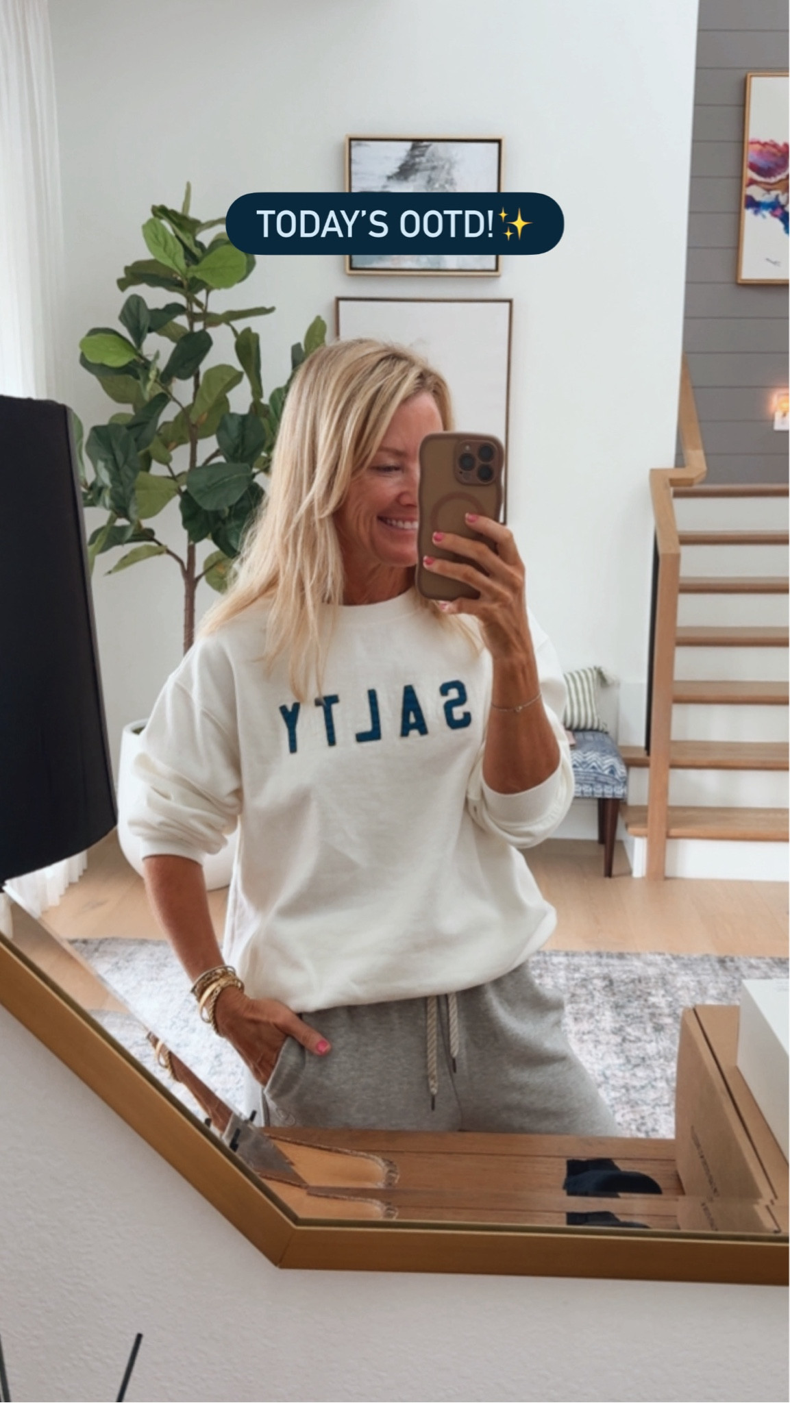 Today’s comfy OOTD! 
Sweatshirt: small
Bottom: small 

#LTKOver40 #LTKootd #LTKgrwm