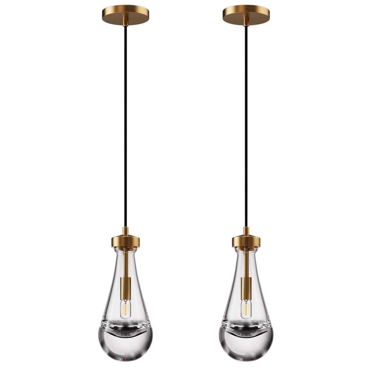 Pleasant Plains 2 - Light Luxury Raindrop Pendant (Set of 2) | Wayfair North America