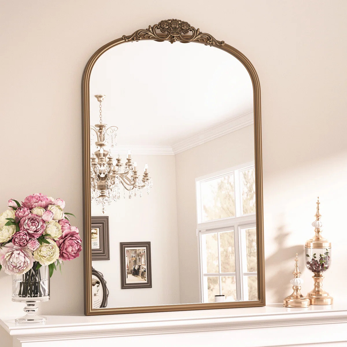 Arnott Arch Decorative Wall Mirror with Baroque Metal Frame | Wayfair North America