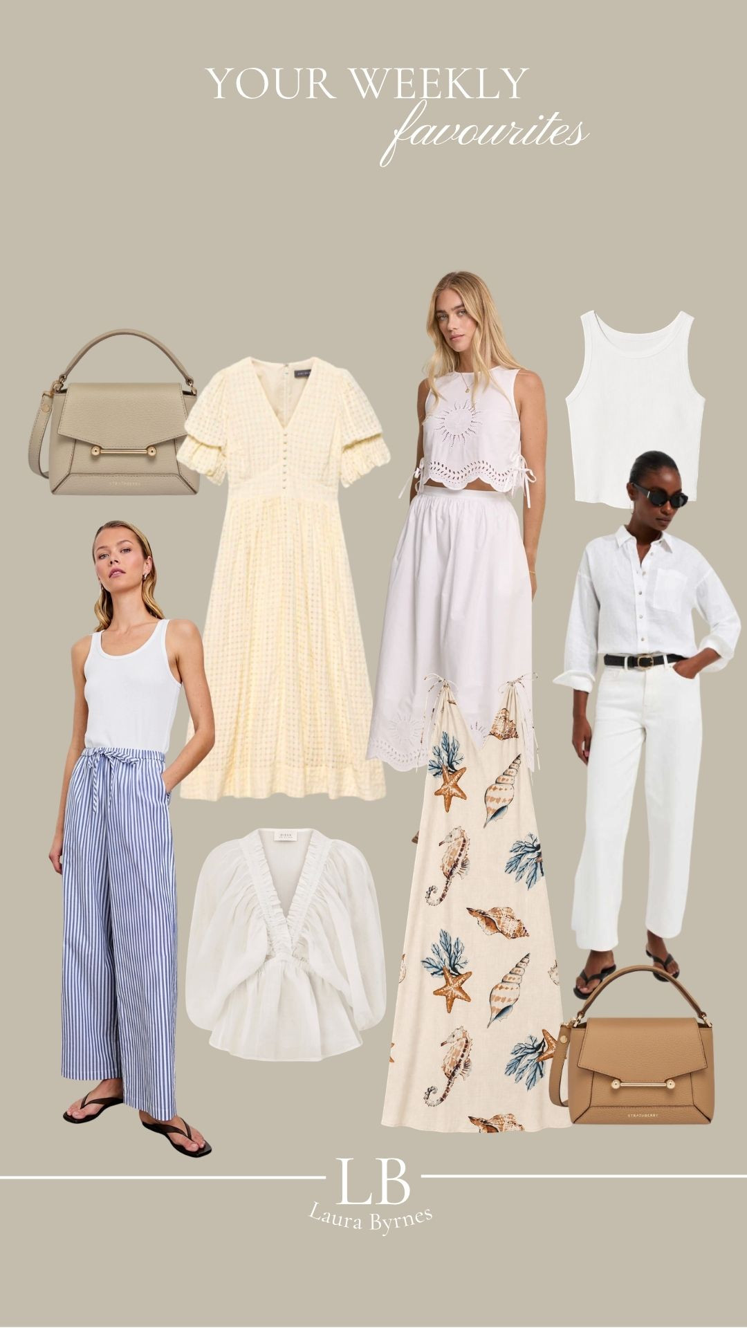 Weekly Favourites! 

Neutral Summer Staples, White Summer Dressing, Chic Holiday Wardrobe, Elevated Everyday Style, Summer Dress, Summer Handbag, Holiday Outfit  

 #LTKuk #LTKsummer #LTKeurope