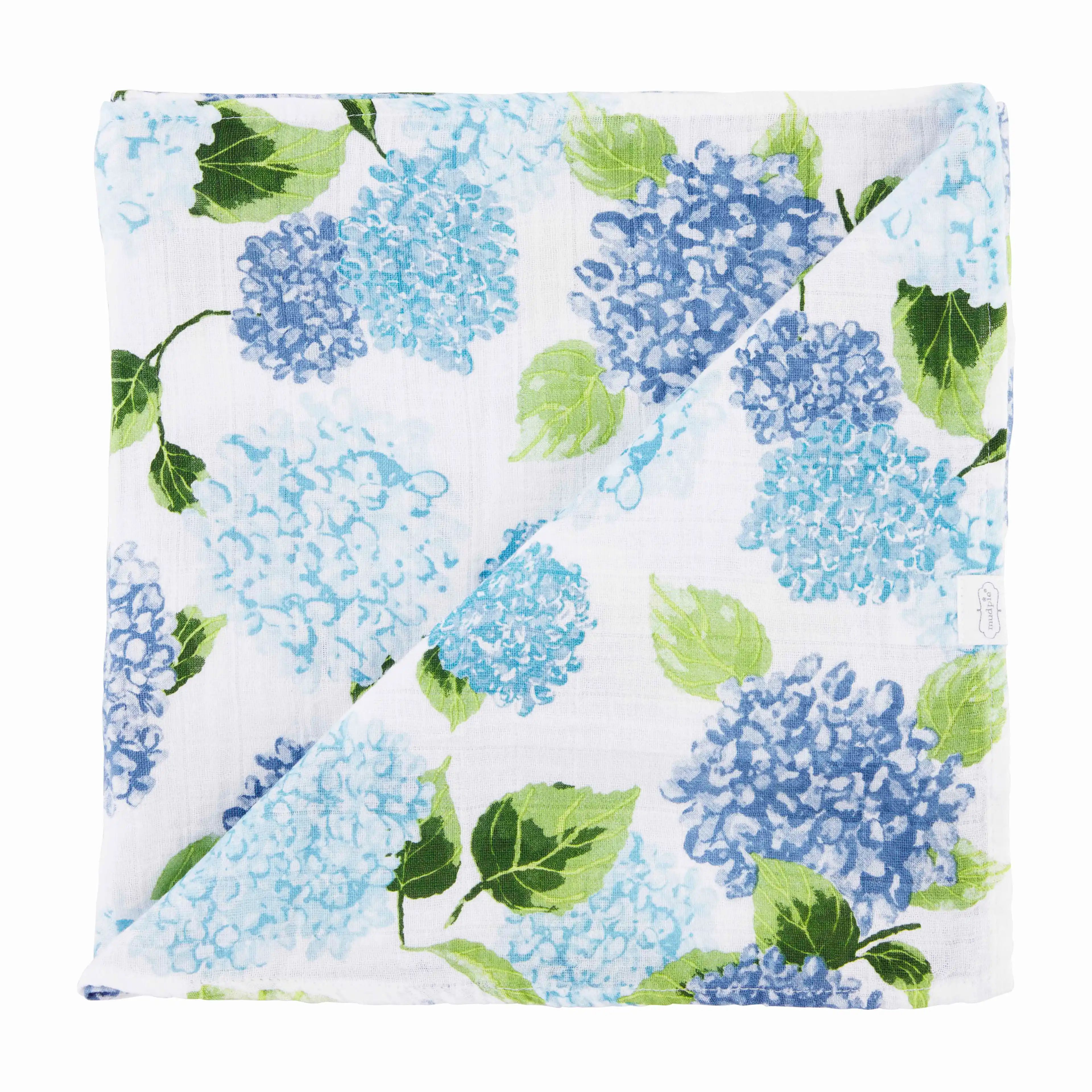 Blue Hydrangea Swaddle Blanket | Mud Pie (US)