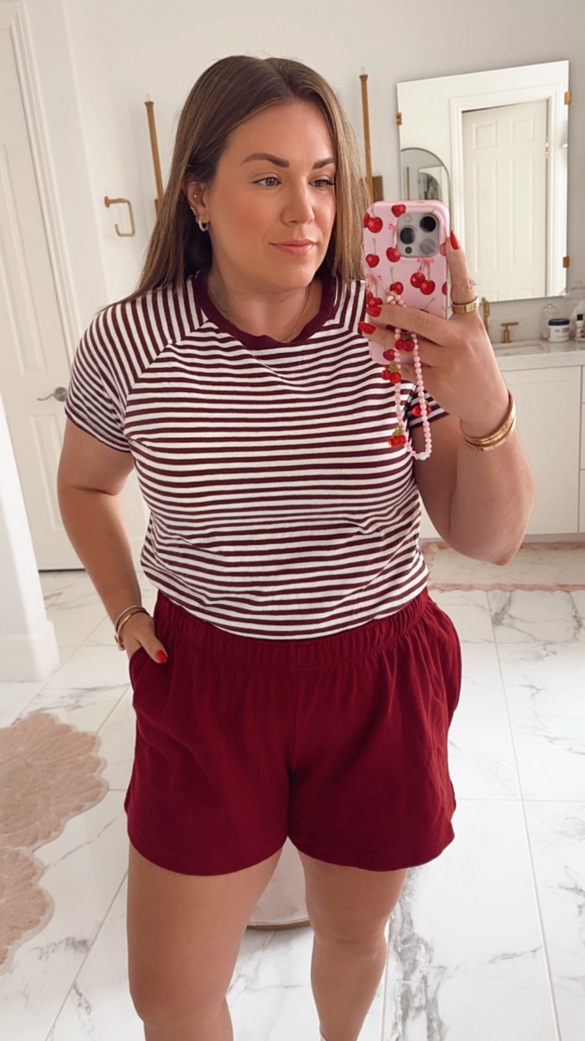 comfy weekend look! wearing my size large in tee and size xl in sweat shorts. 

#LTKFindsUnder50 #LTKSeasonal #LTKMidsize