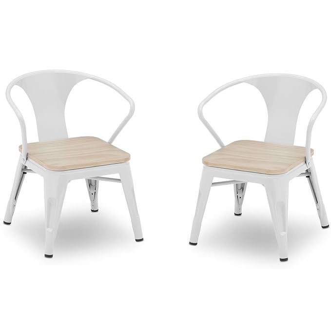 Delta Children Bistro 2-Piece Chair Set, White with Driftwood | Amazon (US)