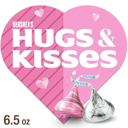 HERSHEY'S HUGS & KISSES Assorted Milk Chocolate and White Creme, Valentine's Day Candy Gift Box, 6.5 oz | Walmart (US)