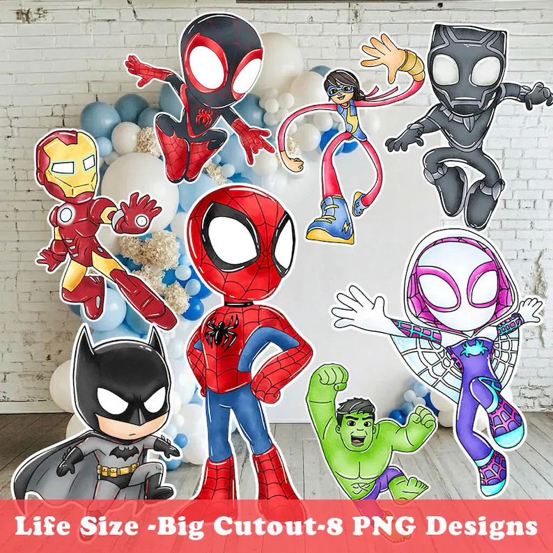 Spidey and Hisamazing Friends, 8 Printable Life-size Character Cutouts PNG Digital Download - Ets... | Etsy (Global)
