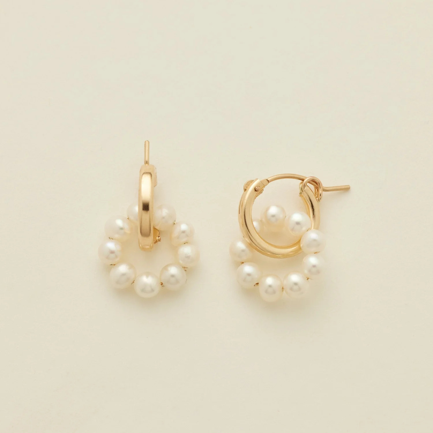 Pearl Halo Hoop Earrings | Made by Mary (US)