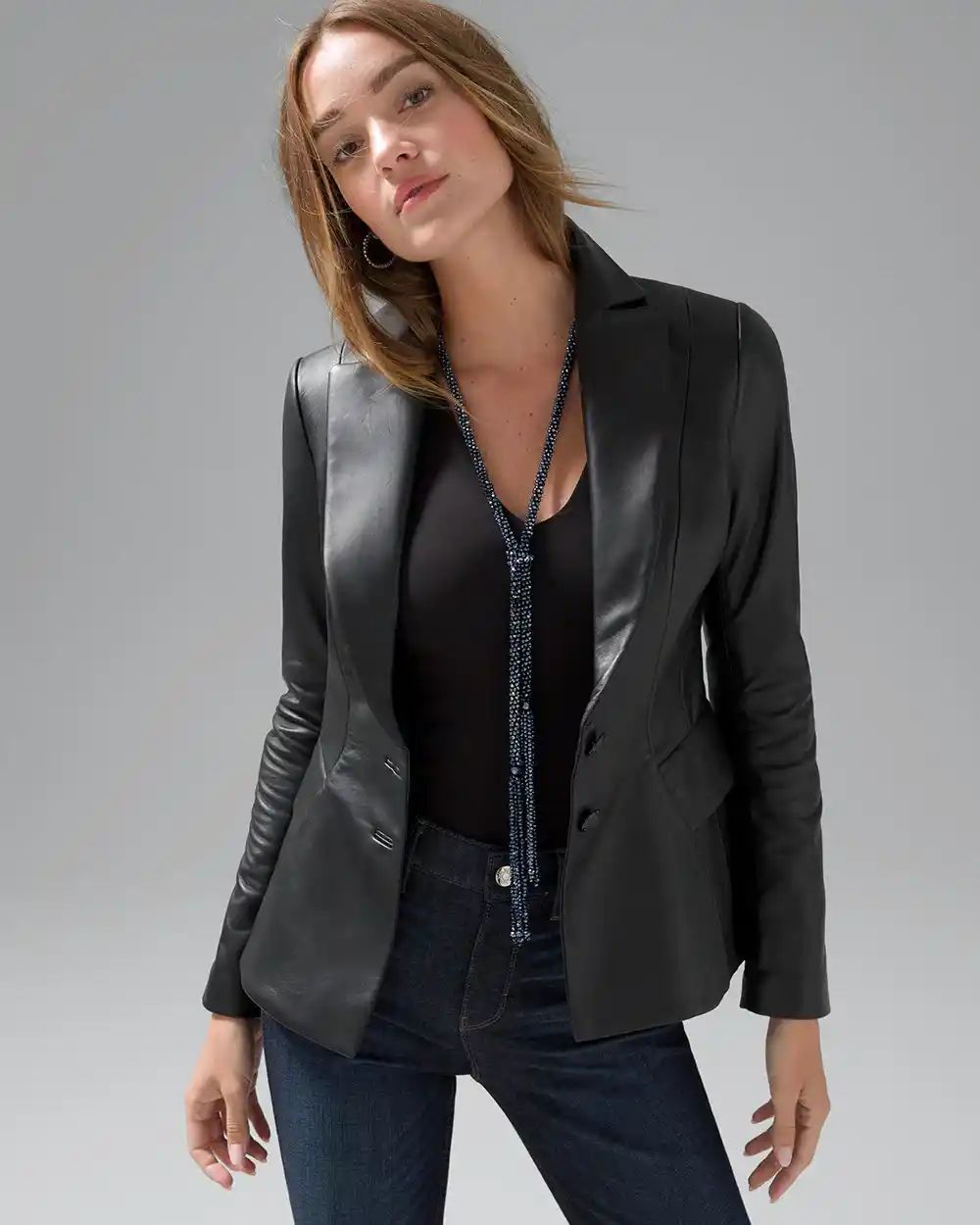 WHBM® Leather Signature Blazer | White House Black Market
