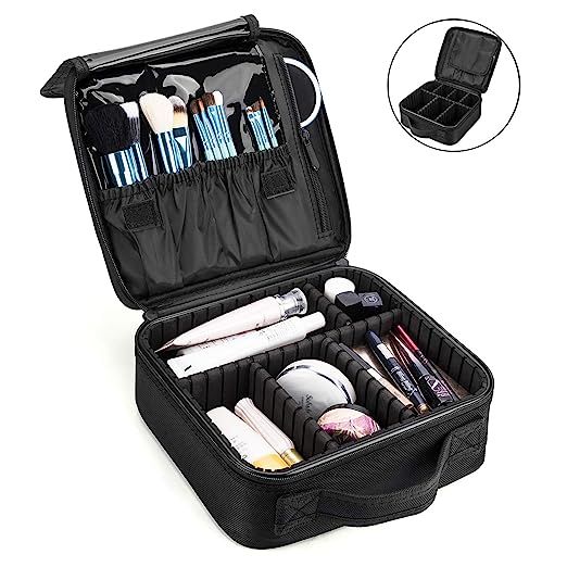 Makeup Bag Travel Cosmetic Bag Nylon Cute Makeup Case Organizer Large Portable Cosmetic Train Cas... | Amazon (US)