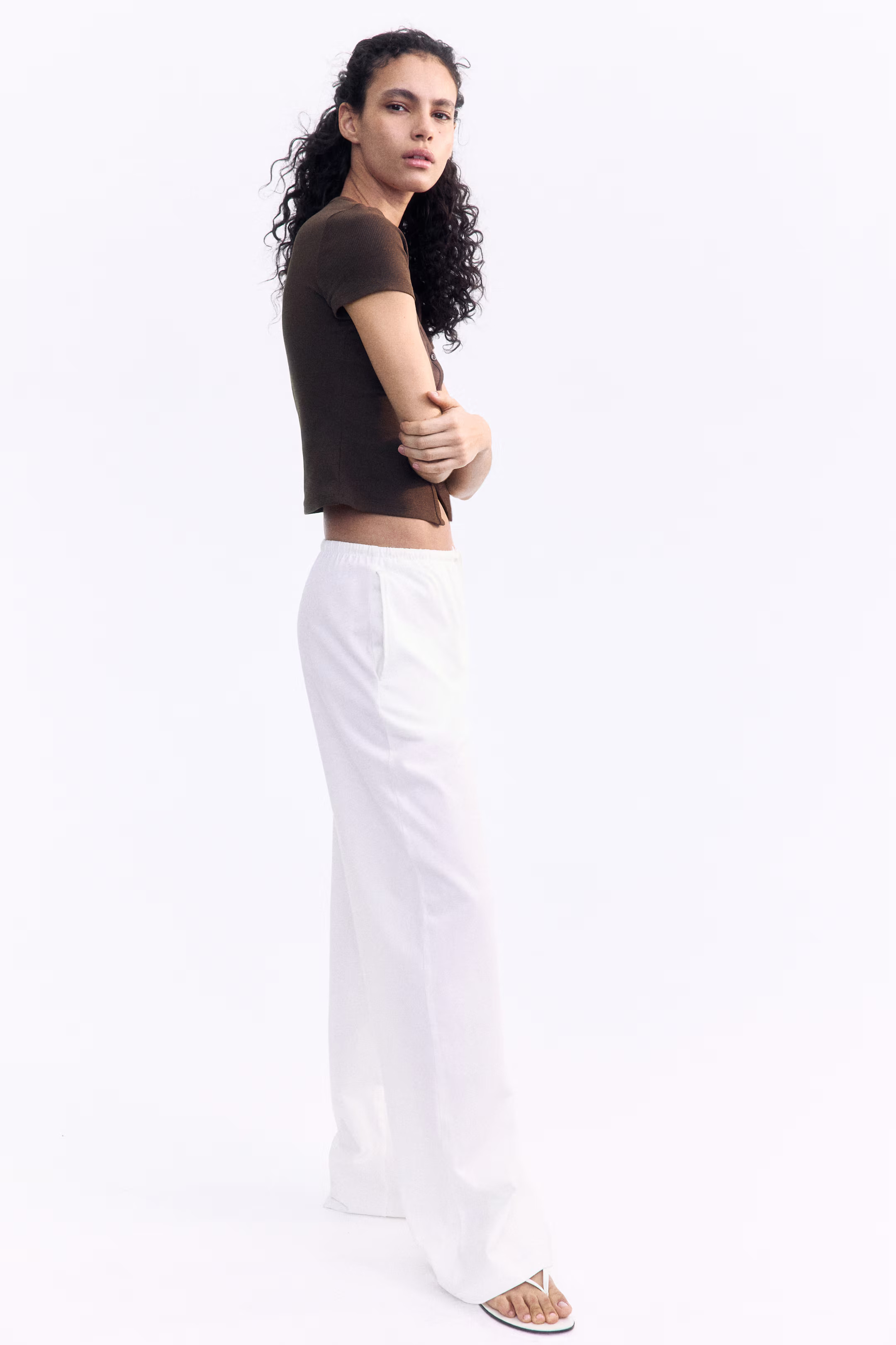 Ribbed Button-Front T-Shirt | H&M (US + CA)