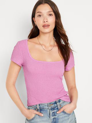 Fitted Square-Neck T-Shirt | Old Navy (US)