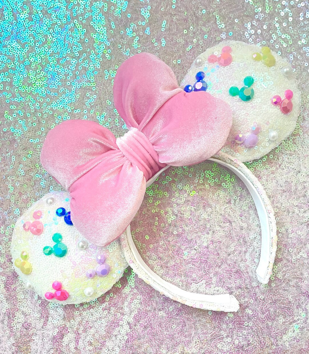 Iridescent Minnie Ears/ Sequins Minnie Ears | Etsy (US)