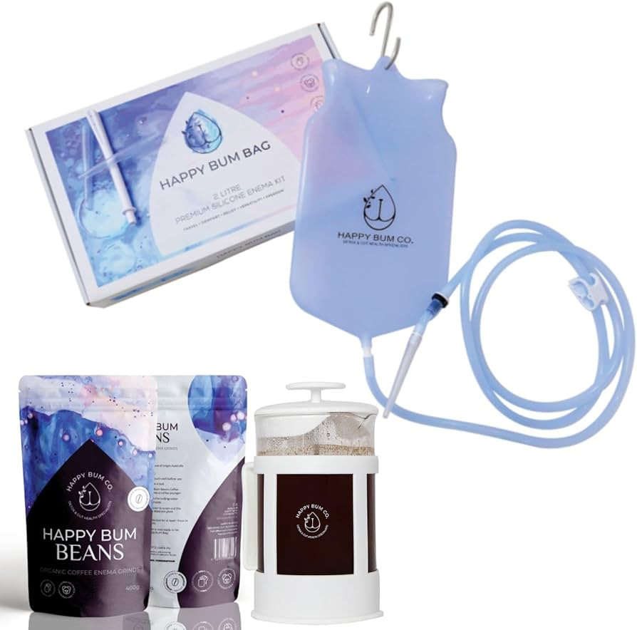 Happy Bum Premium Organic Complete Coffee Enema Kit | Ultimate Detox Bundle - French Press, Organ... | Amazon (US)