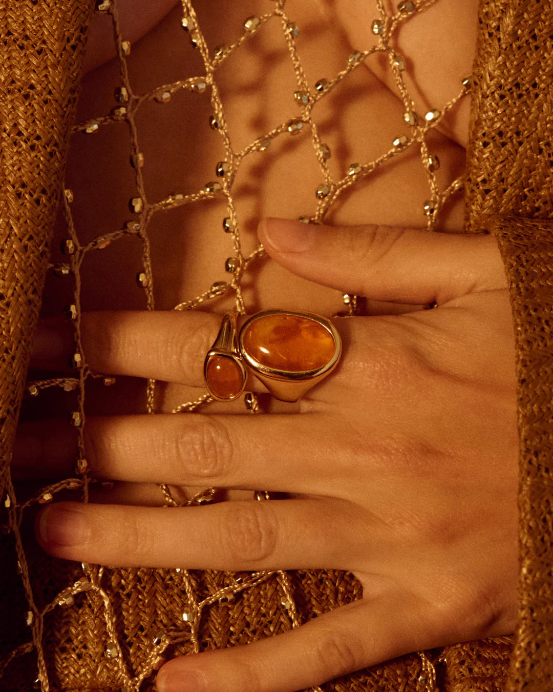 The Amber Honey Resin Statement Ring | Luv Aj Inc.