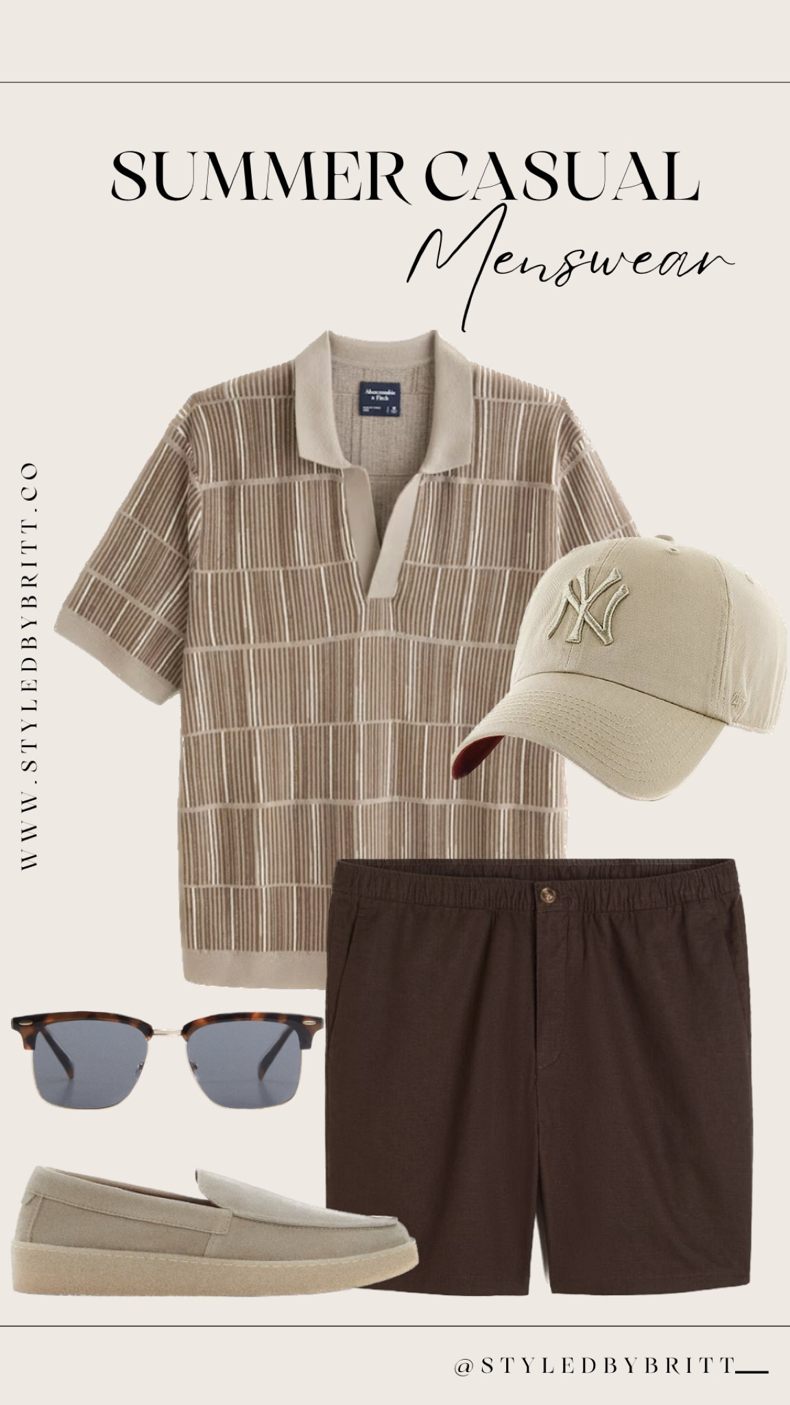 Mens causal cool outfit ideas, knit polo , shorts, loafers 

#LTKmens
