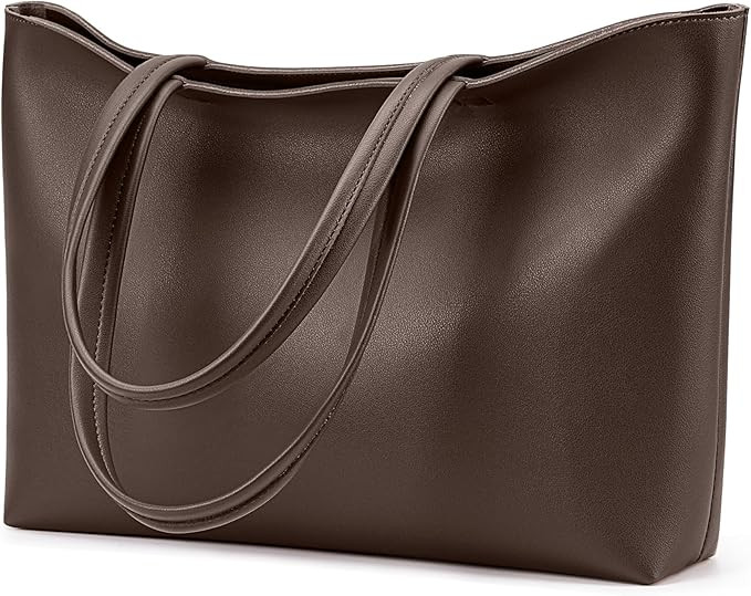 KALIDI Tote Bag Zipper Shoulder Bag Faux Leather Purses Satchel for Women Casual Handbag Work Dat... | Amazon (US)