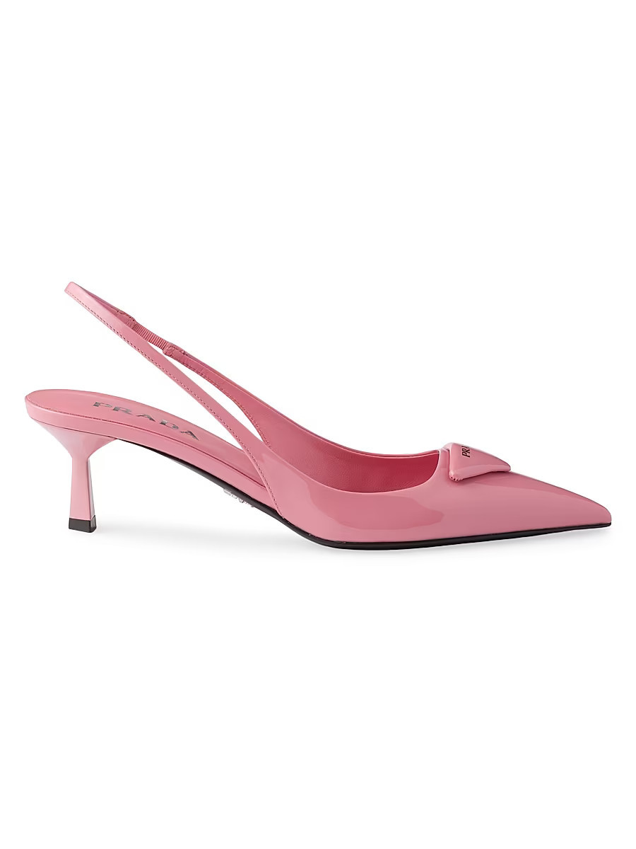 Women's Patent Leather 55MM Slingback Pumps - Pink - Size 10.5 | Saks Fifth Avenue