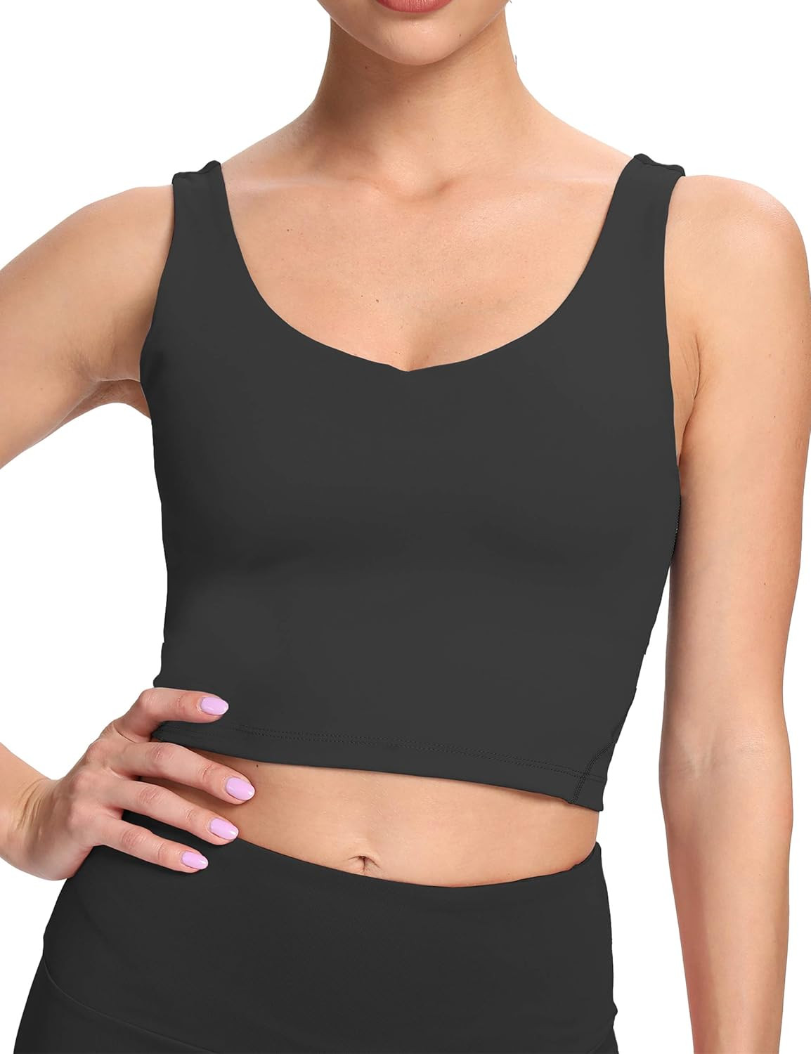 HHUQ Women’s Longline Sports Bra Wirefree Padded Medium Support Yoga Bras for Running Workout T... | Amazon (US)