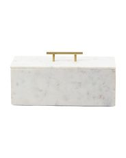 15x7 Marble Storage Box With Brass Handle Lid | Marshalls