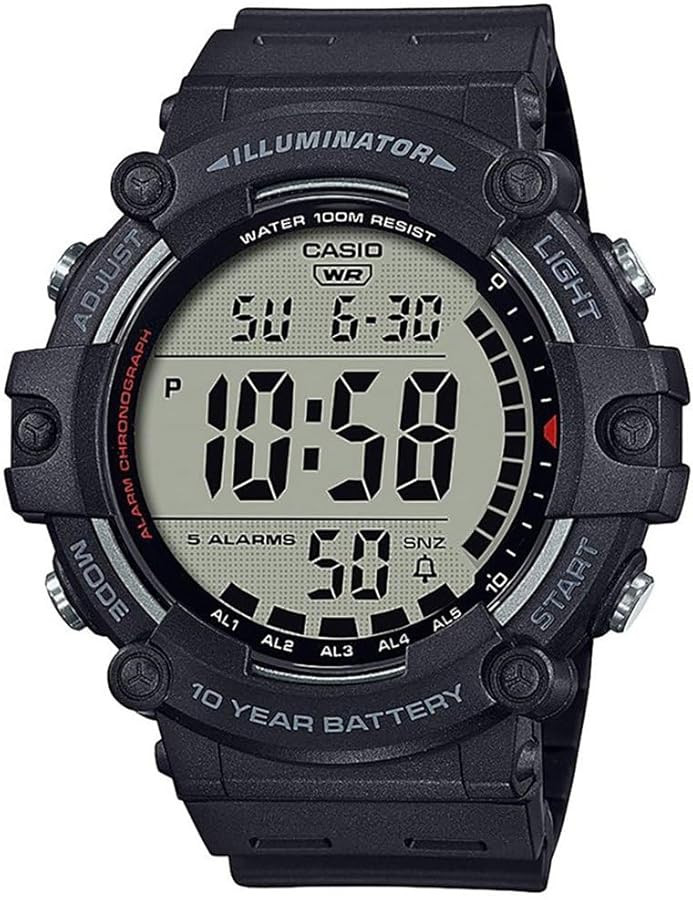 Casio Illuminator AE1500WH Series | 10-Year Battery | LED Backlight | 5-Alarms | 1/100 Sec Stopwa... | Amazon (US)