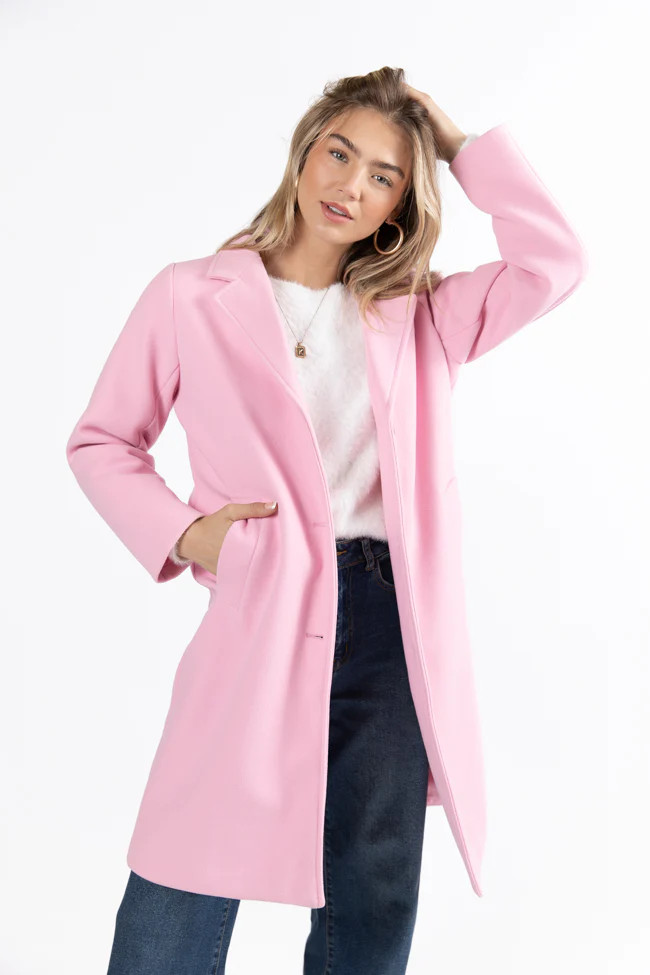 Cozy Love Pink Coat | Pink Lily