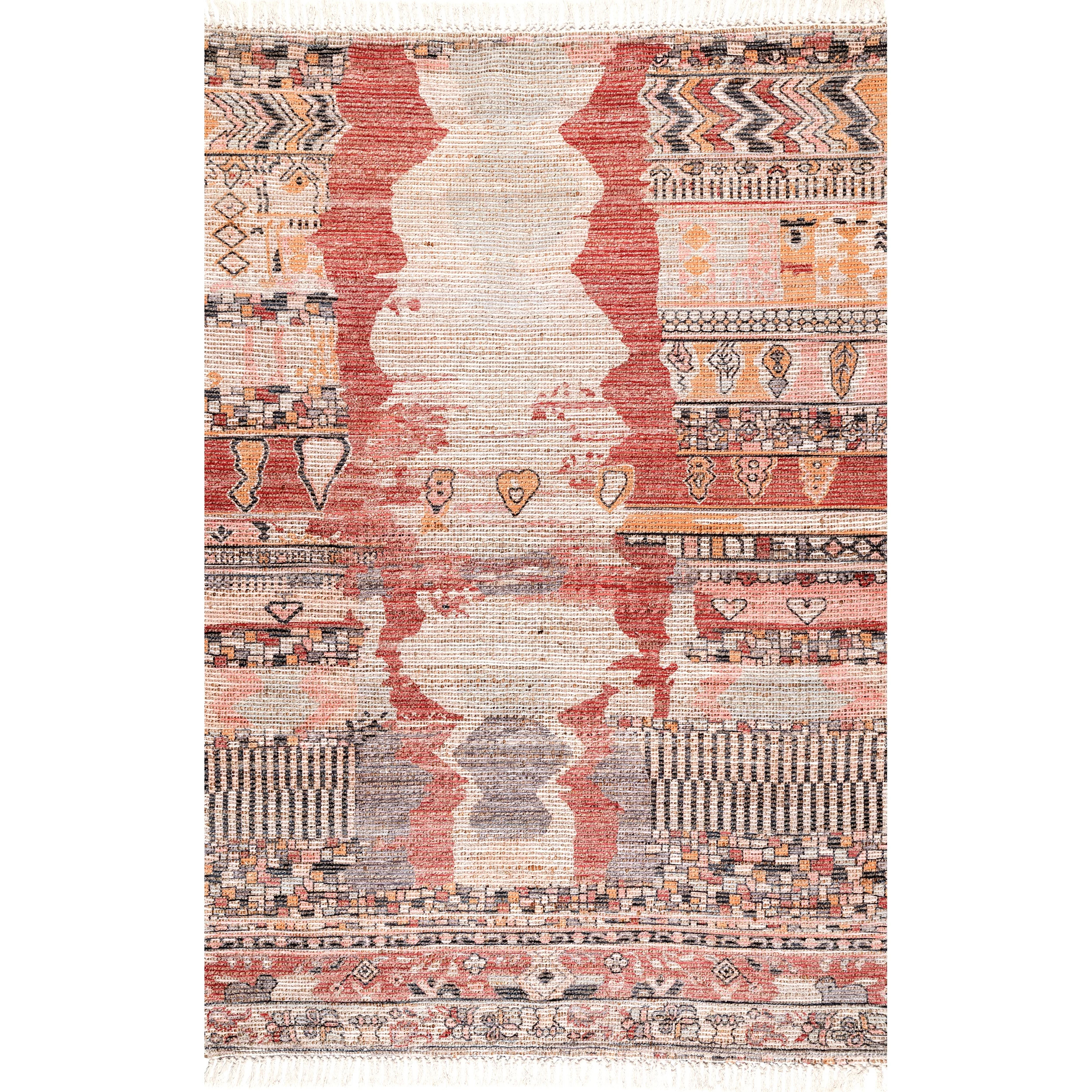 nuLOOM Hermina Flatweave Tribal Jute Area Rug, 7' 6" x 9' 6", Multi | Walmart (US)