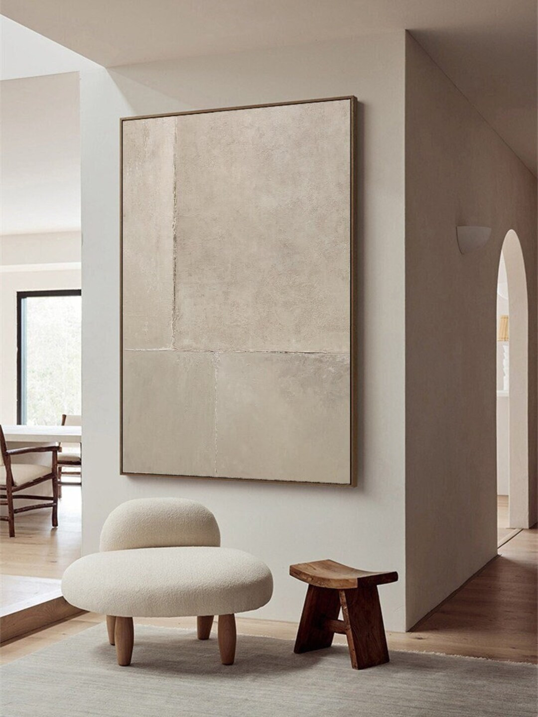 Beige Brown Textured Wall Art Original Brown Minimalist Painting Wabi-sabi Wall Art Beige Minimal... | Etsy (US)