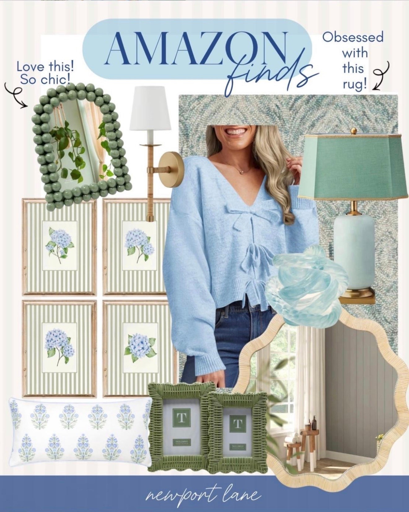 This green and blue Amazon finds collage is filled with my favorite coastal home decor and fashion pieces for a fresh, breezy, designer-inspired look. From green and blue decor accents for your home to chic wardrobe staples, these affordable finds make coastal style easy.

#LTKHome #LTKSaleAlert