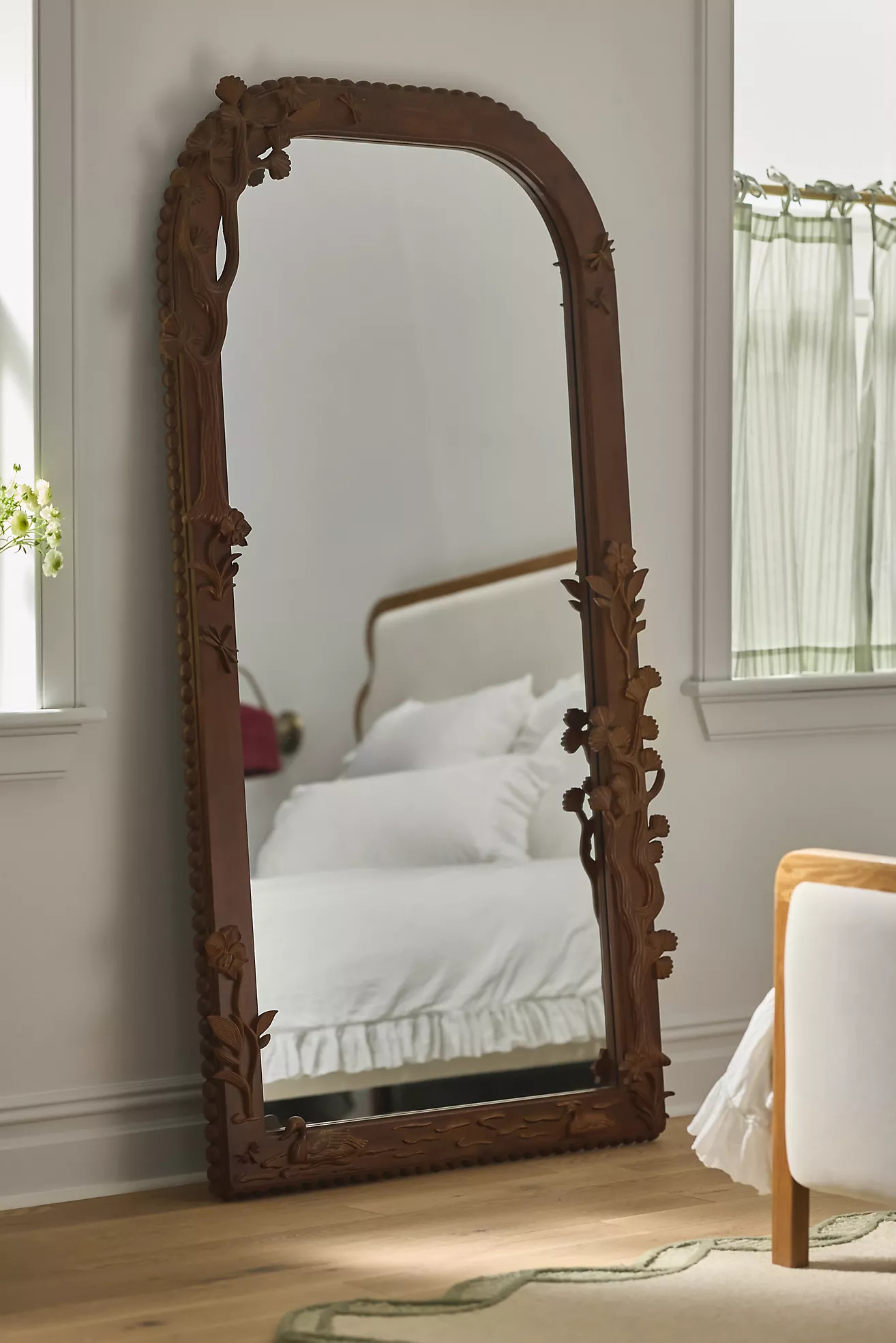 Bernadette Carved Wood Floor Mirror | Anthropologie (US)