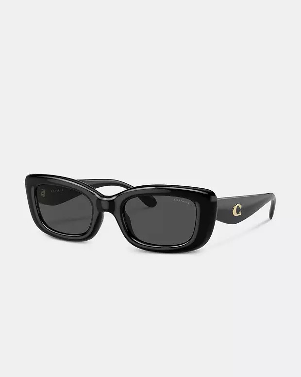C Hardware Narrow Rectangle Sunglasses | Coach (US)