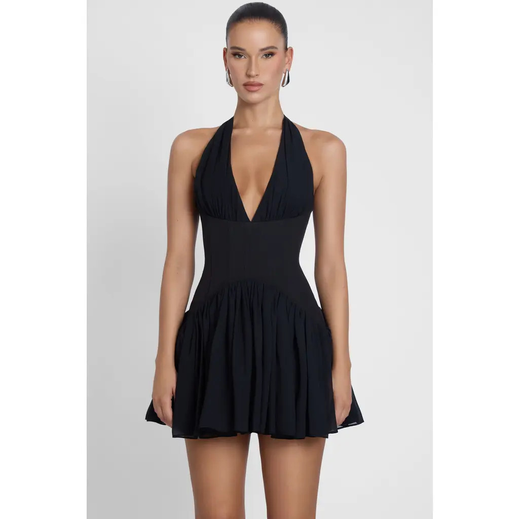 LEAU Harper Corset Mini Dress in Black at Nordstrom, Size Small | Nordstrom
