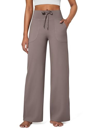 G4Free Yoga Pants Wide Leg Work Lounge Pants with Pockets High Waisted Bootcut Causal Dress Pants Tall(Taupe,XXL,Tall) | Amazon (US)