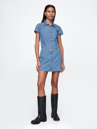 UltraSoft Denim Mini Shift Dress | Gap (US)