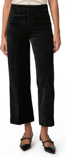 Anessa High Waist Ankle Wide Leg Velvet Pants | Nordstrom
