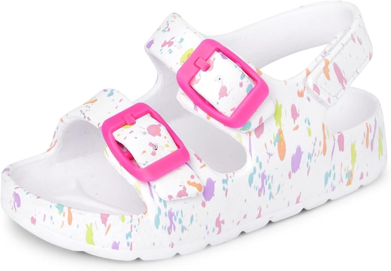 The Children's Place Girl's Baby Toddler Everyday Slide Sandals with Backstrap | Amazon (US)