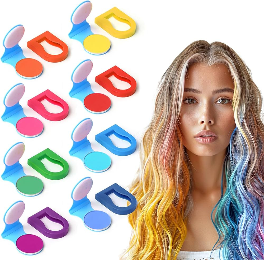 8 Colors Temporary Hair Chalk Hair Dye For Girls Kids Adults, Washable Hair Color Makeup For Spor... | Amazon (US)