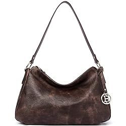 BOSTANTEN Purses for Women Leather Shoulder Bags Designer Ladies Hobo Handbags Pocketbooks | Amazon (US)