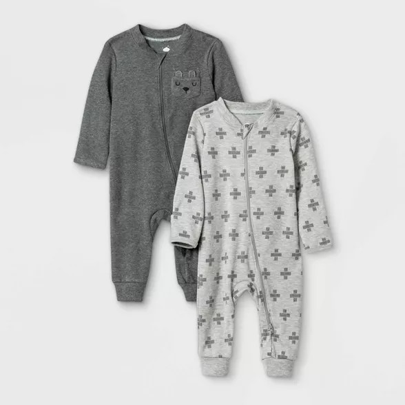 Baby Boys' 2pk Romper - Cloud Island™ Black/White | Target