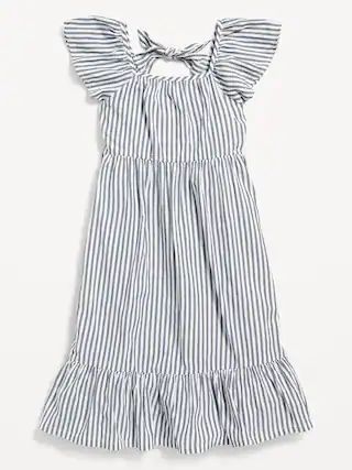 Matching Flutter-Sleeve Fit & Flare Midi Dress for Girls | Old Navy (US)