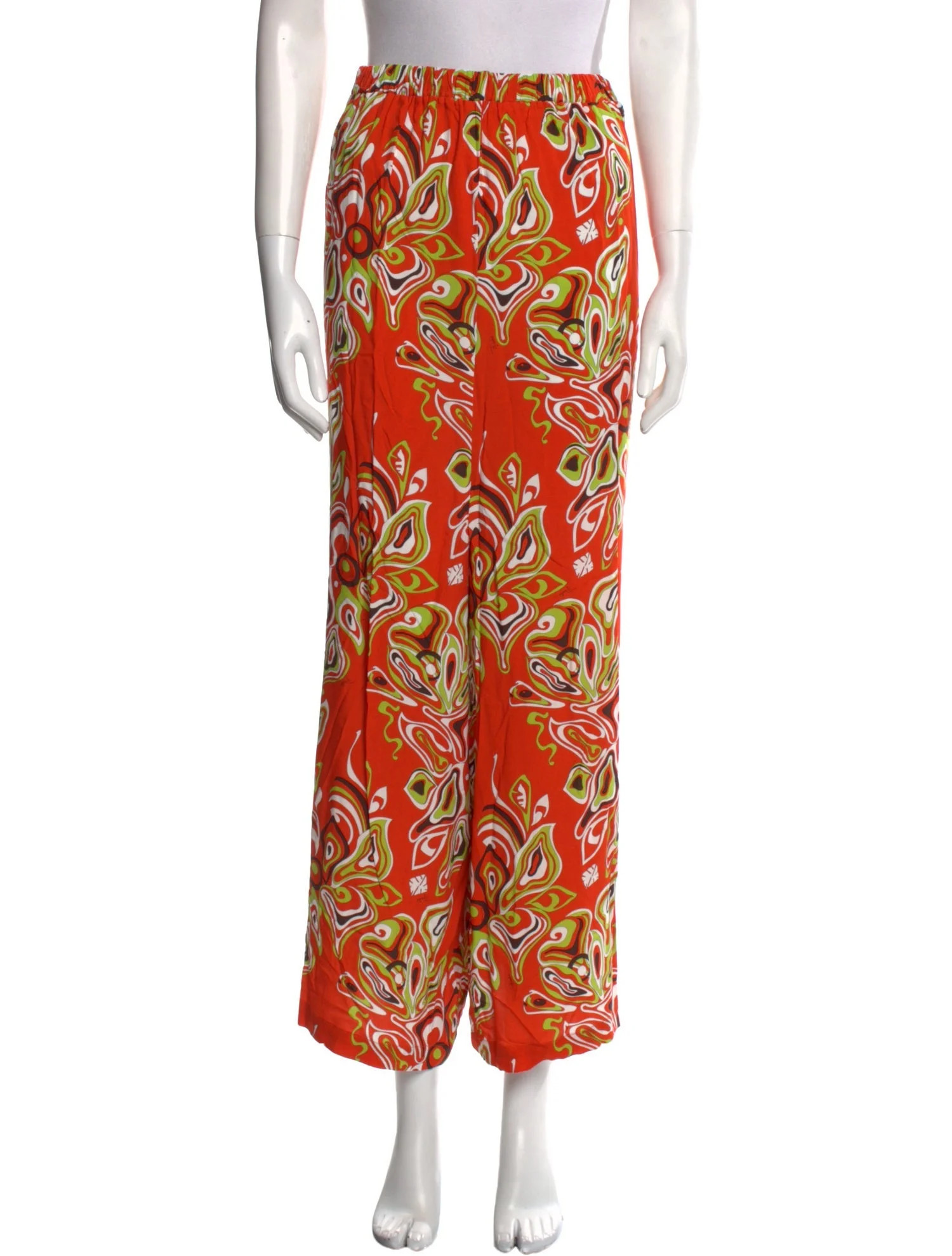 Emilio Pucci Printed Wide Leg Pants - 23" Rise Pants, Clothing - EMI147670 | The RealReal | The RealReal