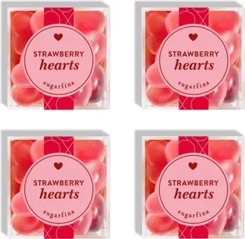 sugarfina Valentine's Day Set of 4 Strawberry Hearts Candy Cubes | Nordstrom | Nordstrom