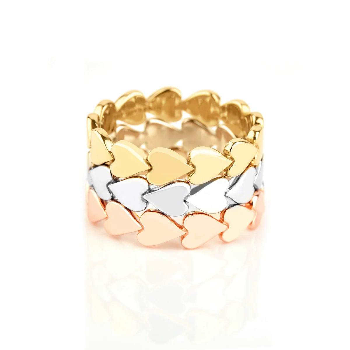 14k Gold Heart Band Set | Tiny Tags (US)