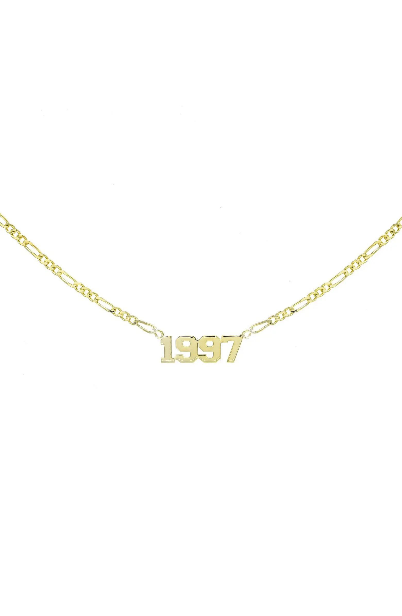 Adina's Jewels Personalized Year Nameplate Necklace | Nordstrom | Nordstrom