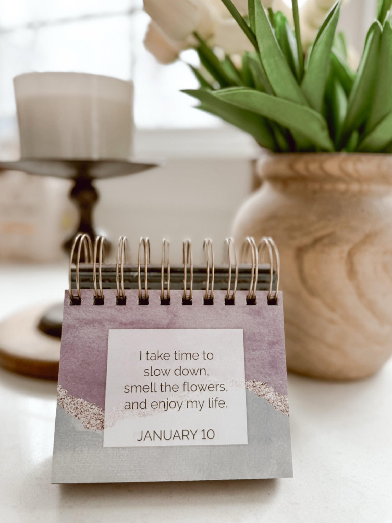 I love my positive daily affirmations calendar. I sit it on the island in my kitchen so I can look at it every day for a daily pick-me-up. The best part is that it isn’t particular to a year so you can reuse it each year if you want. 

#LTKHome #LTKSeasonal #LTKGiftGuide
