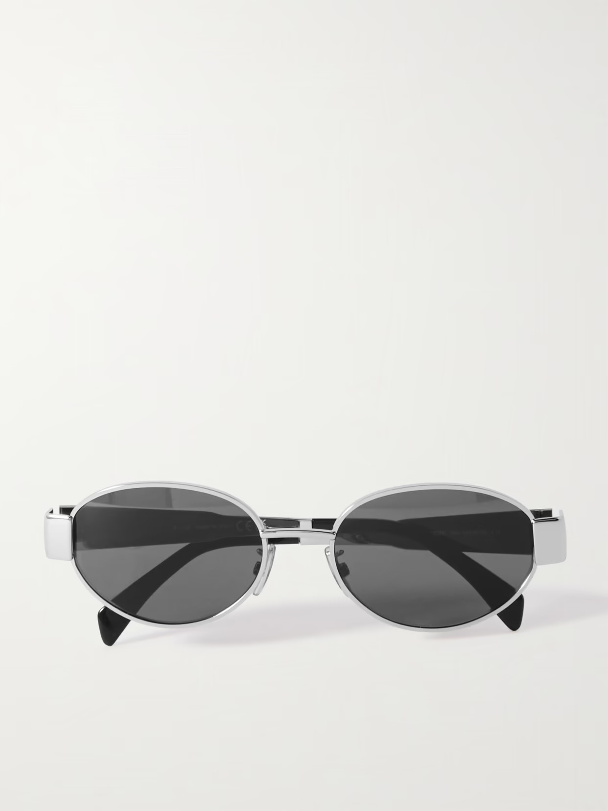 CELINE Eyewear - Oval-frame Silver-tone And Acetate Sunglasses - One size | NET-A-PORTER (US)